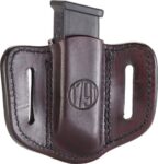 1791 Gunleather MAG12SBRA MAG1.2 Single Mag Holster Signature Brown Leather Belt Slide Compatible w/ Double Stack Ambidextrous