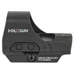 Holosun Technologies Open Reflex, 2MOA Dot or 2MOA Dot with 65MOA Circle, Solar with Internal Battery, Quick Release Mount, AR Riser, Protective Hood, Black Finish HS510C