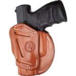 1791 Gunleather 3WH3CBRA 3-Way  IWB/OWB Size 03 Classic Brown Leather Belt Loop Compatible w/ Glock 26 Compatible w/ Ruger LC9 Compatible w/ S&W M&P Shield Ambidextrous Hand