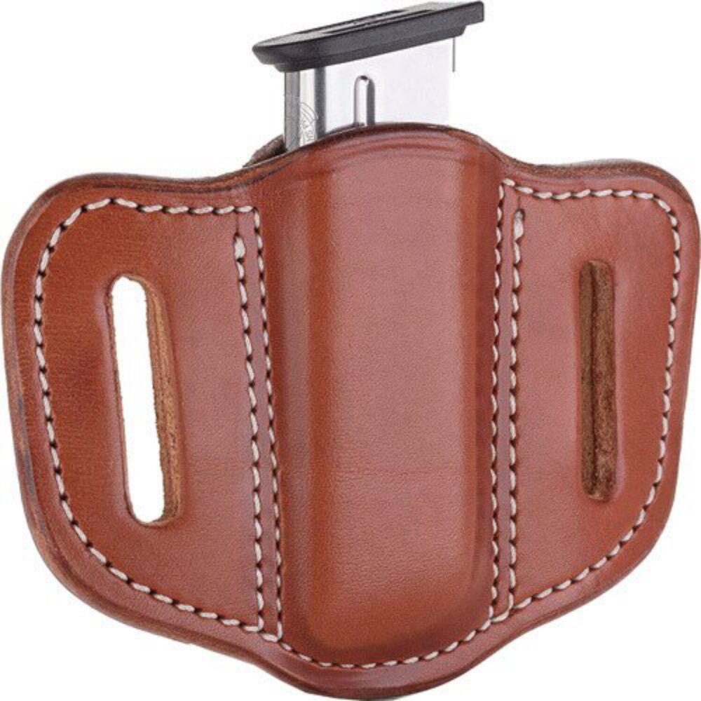1791 Gunleather MAG11CBRA MAG1.1 Single Mag Holster Classic Brown Leather Belt Slide Compatible w/ Single Stack Ambidextrous