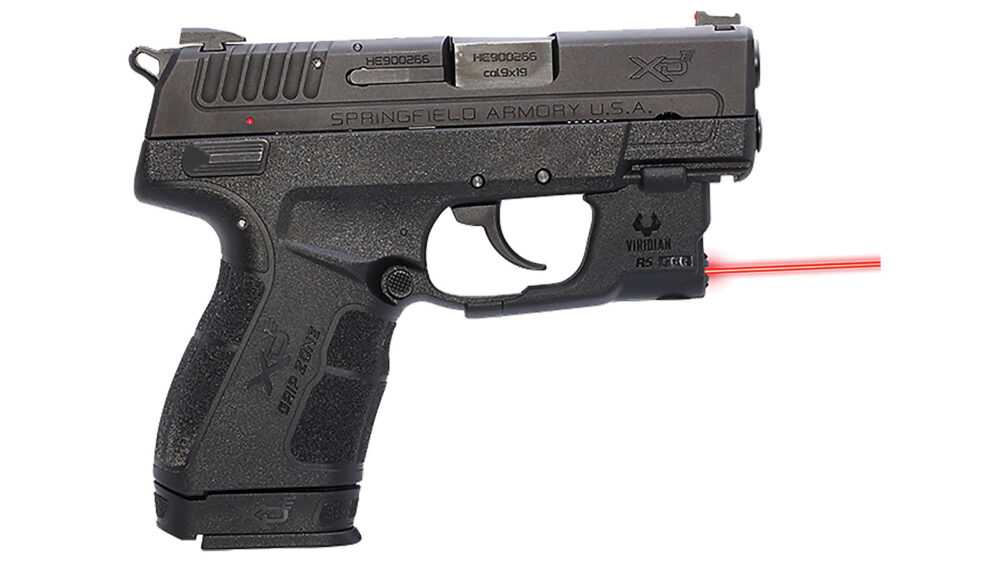 Viridian 920-0055 Reactor R5 Gen 2 Red Laser with 635-650nM Wavelength, ECR & 25 yds Day/1 mi Night Range Black Finish for Springfield XD-E Includes IWB Holster
