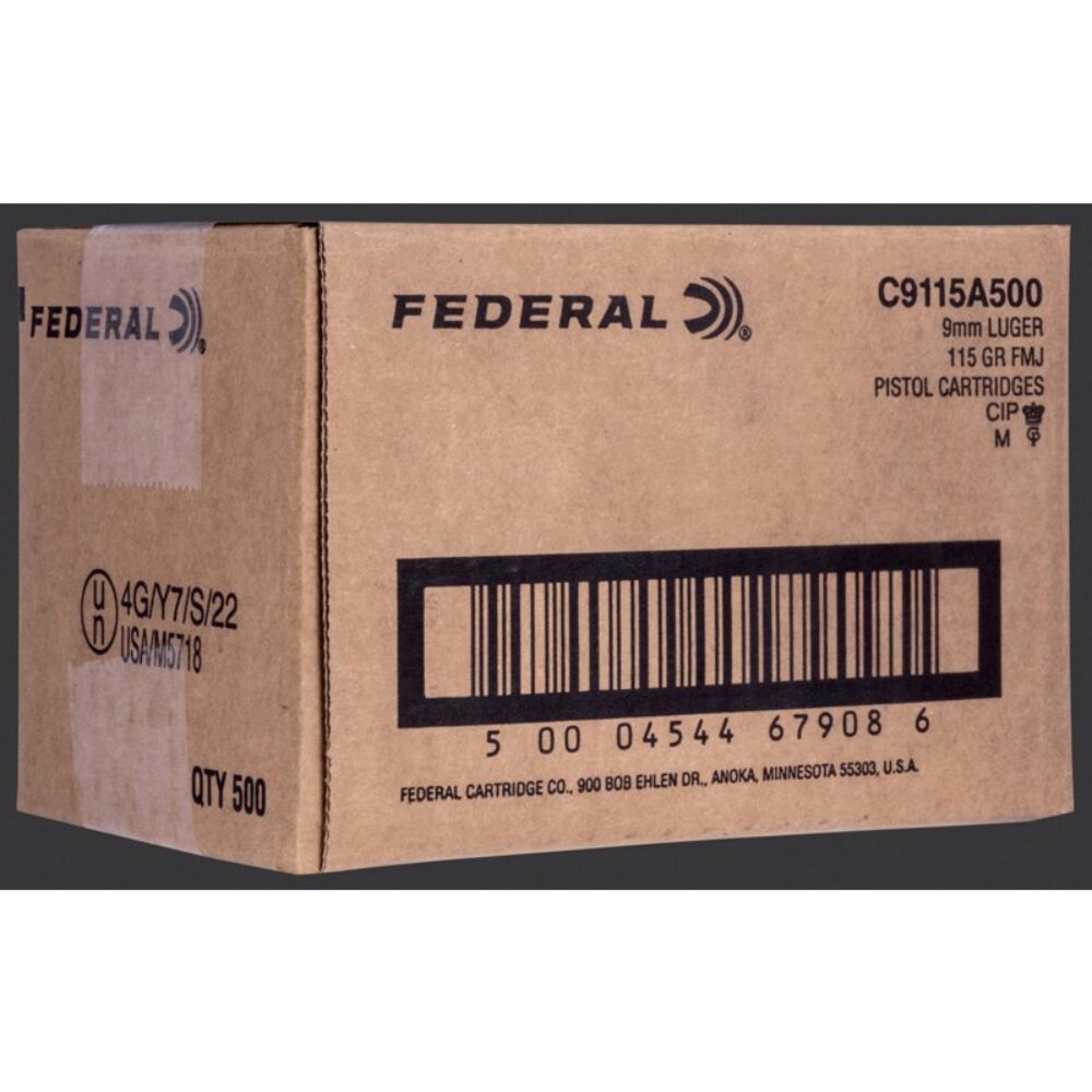 FEDERAL 9MM LUGER 115GR FMJ