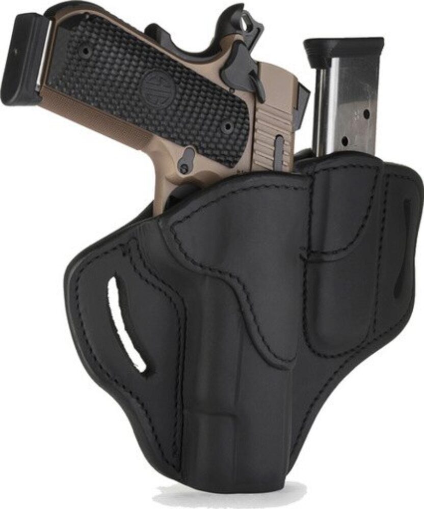 1791 Gunleather BH1M1SBLR BH1M1 Combo OWB 01 Stealth Black Leather Belt Slide Fits 4-5 1911 1791 Gunleather BH1M1SBLR BH1M1 Combo OWB 01 Stealth Black Leather Belt Slide Fits 4-5 1911