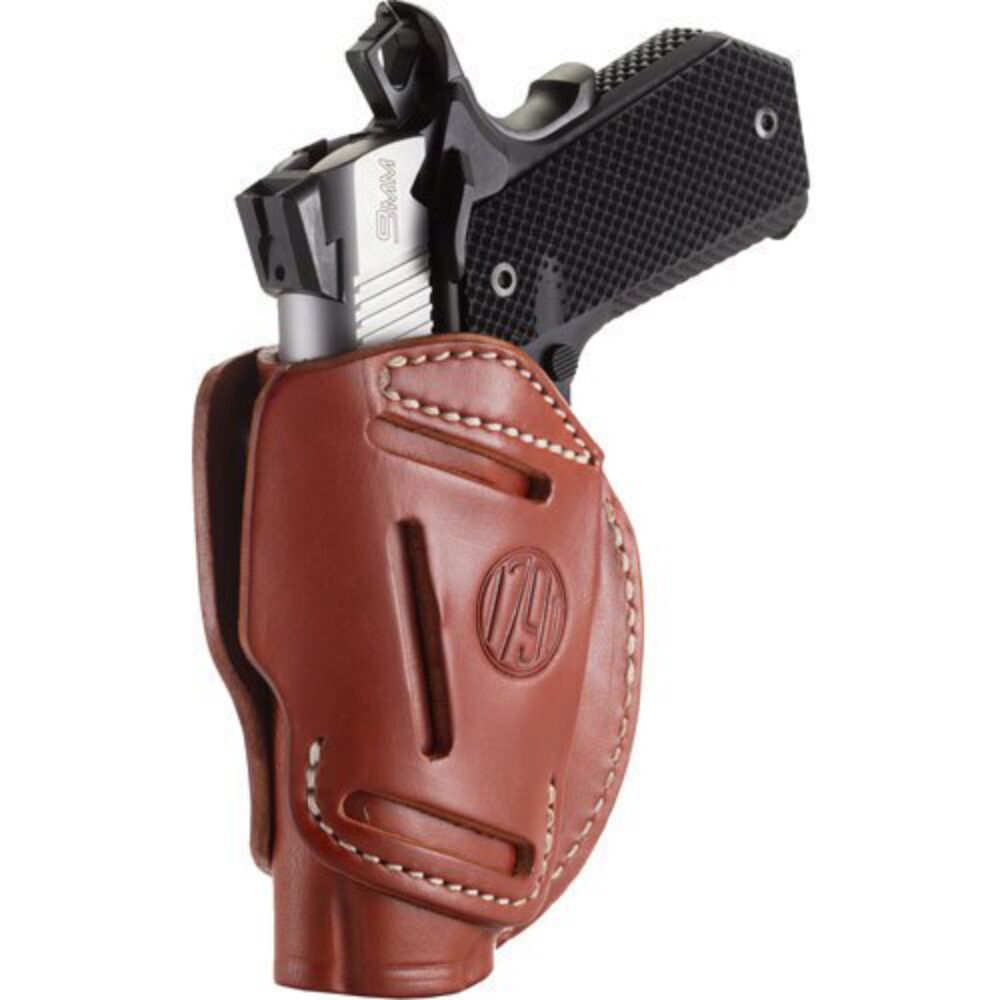 1791 Gunleather 3WH1CBRA 3-Way IWB/OWB Size 01 Classic Brown Leather Belt Loop Fits 1911 3-4 Ambidextrous Hand 1791 Gunleather 3WH1CBRA 3-Way IWB/OWB Size 01 Classic Brown Leather Belt Loop Fits 1911 3-4 Ambidextrous Hand