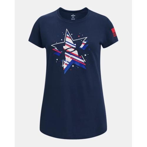 Girls' UA Freedom Foil T-Shirt Academy--Red YSM