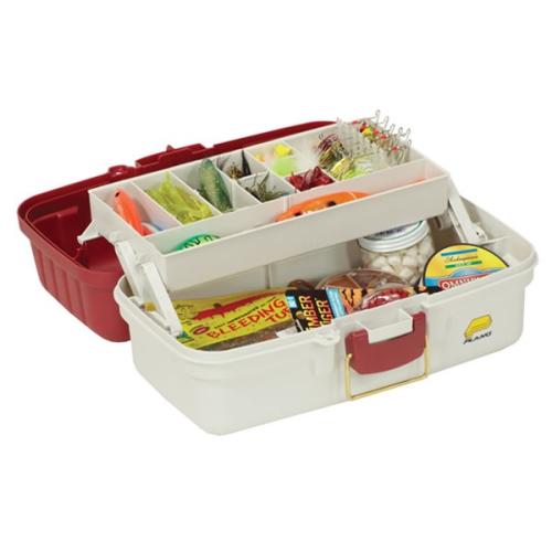 1-TRAY TACKLE BOX 14 x 8.25 x 8in BRWN/WHT