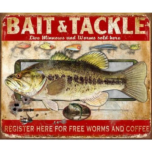 Desperate Enterprises Bait & Tackle Tin Sign