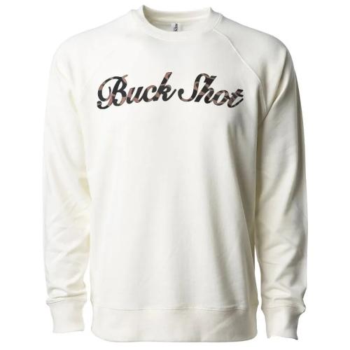 Buck Shot Lakehouse Crewneck Sweatshirt, Ivory