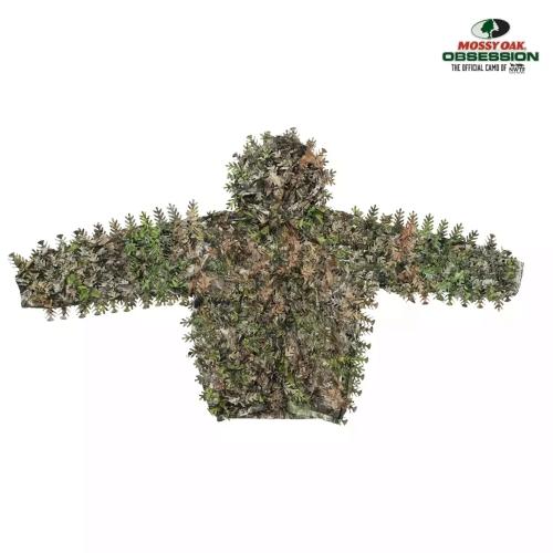 QUIK CAMO NWTF Mossy Oak Obsession3D Leafy Hooded 1/4 Zip Pullover Top