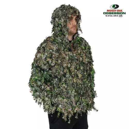 QUIK CAMO NWTF Mossy Oak Obsession3D Leafy Hooded 1/4 Zip Pullover Top
