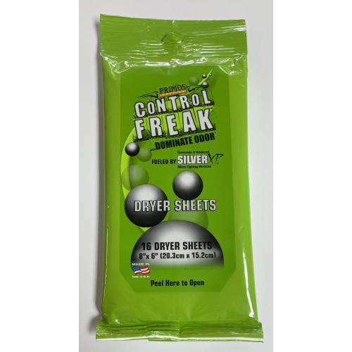 Primos Control Freak Scent Eliminator Dryer Sheets 16 Per Pack