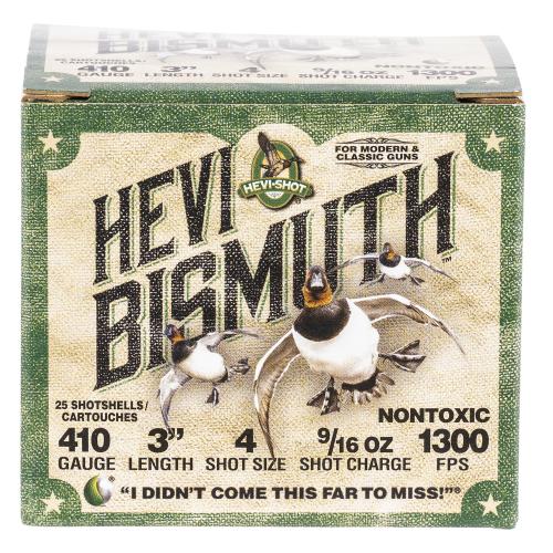 HEVI-Shot HEVI-Bismuth 410GA 3" 9/16oz Bismuth 4Shot 25 Per Box/10 Case