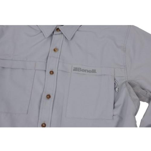 Benelli Long Sleeve Benelli Shooting Shirt, Light Gray