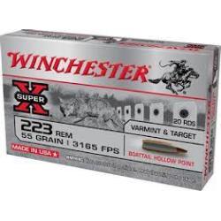 Winchester Super-X 223 Remington 55gr, BTHP, 20rd Box