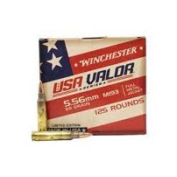 Winchester USA Valor 5.56x45mm, 55gr, M193, Full Metal Jacket, 125rd Box