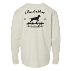 Buck Shot Kid's The Pointer Long Sleeve Tshirt Oatmeal
