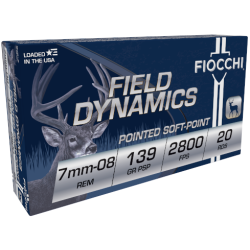 Fiocchi Field Dynamics 7mm-08 Rem 139 GR PSP 20 RDS