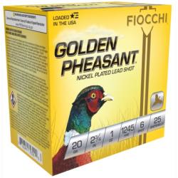 FIOCCHI GOLDEN PHEASANT - NICKEL PLATED 20 GA 1 OZ 2.75 25 RDS
