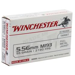 WINCHESTER 5.56MM 55GR FMJ USA WHITE BOX