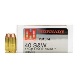 Hornady Training Brass .40 S&W 175 gr FMJ 50rd box/500 case