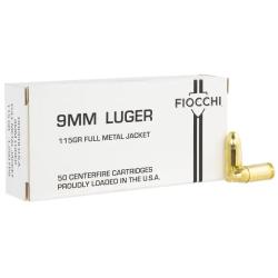 FIOCCHI  9MM 115 FMJ WHITE BOX 50/20