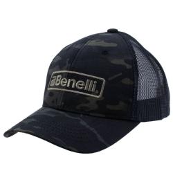 Benelli Logo Hat, Black Multicam & Black Mesh