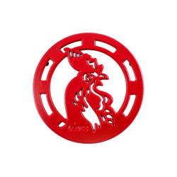 Lodge 8 Inch Red Enameled Cast Iron Rooster Trivet