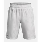 Boys' UA Tech Woven Printed Shorts Distant Gray--Black YXL