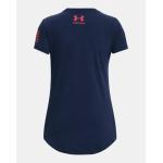 Girls' UA Freedom Foil T-Shirt Academy--Red YSM