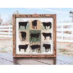 Rustic Framed Wooden 2 Sizes Country Farmhouse Cow Daisy S