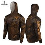 Browning Tech Performance Hooded Long Sleeve Camo T-Shirt Hunting Hoodie