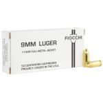 FIOCCHI  9MM 115 FMJ WHITE BOX 50/20