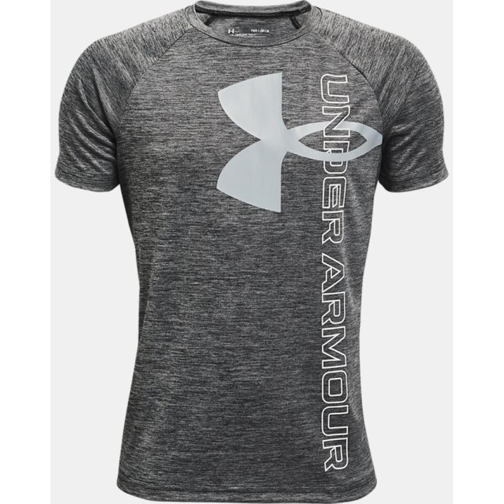 Boys' UA Tech Split Logo Hybrid Short Sleeve Boys' UA Tech Split Logo Hybrid Short Sleeve
