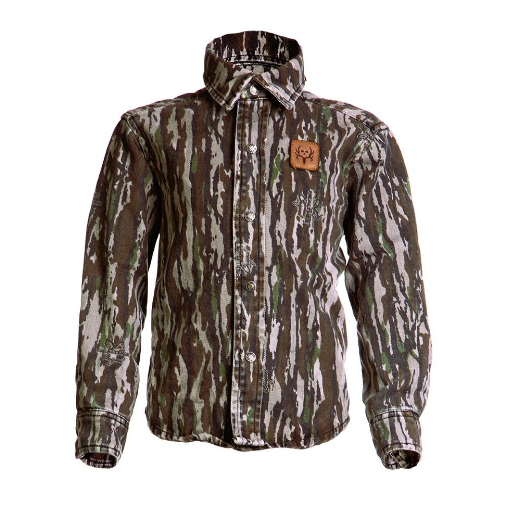 YOUTH CAMO LONG SLEEVE BUTTON UP YS