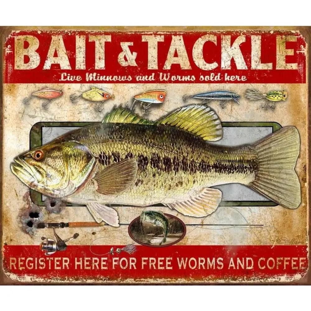 Desperate Enterprises Bait & Tackle Tin Sign