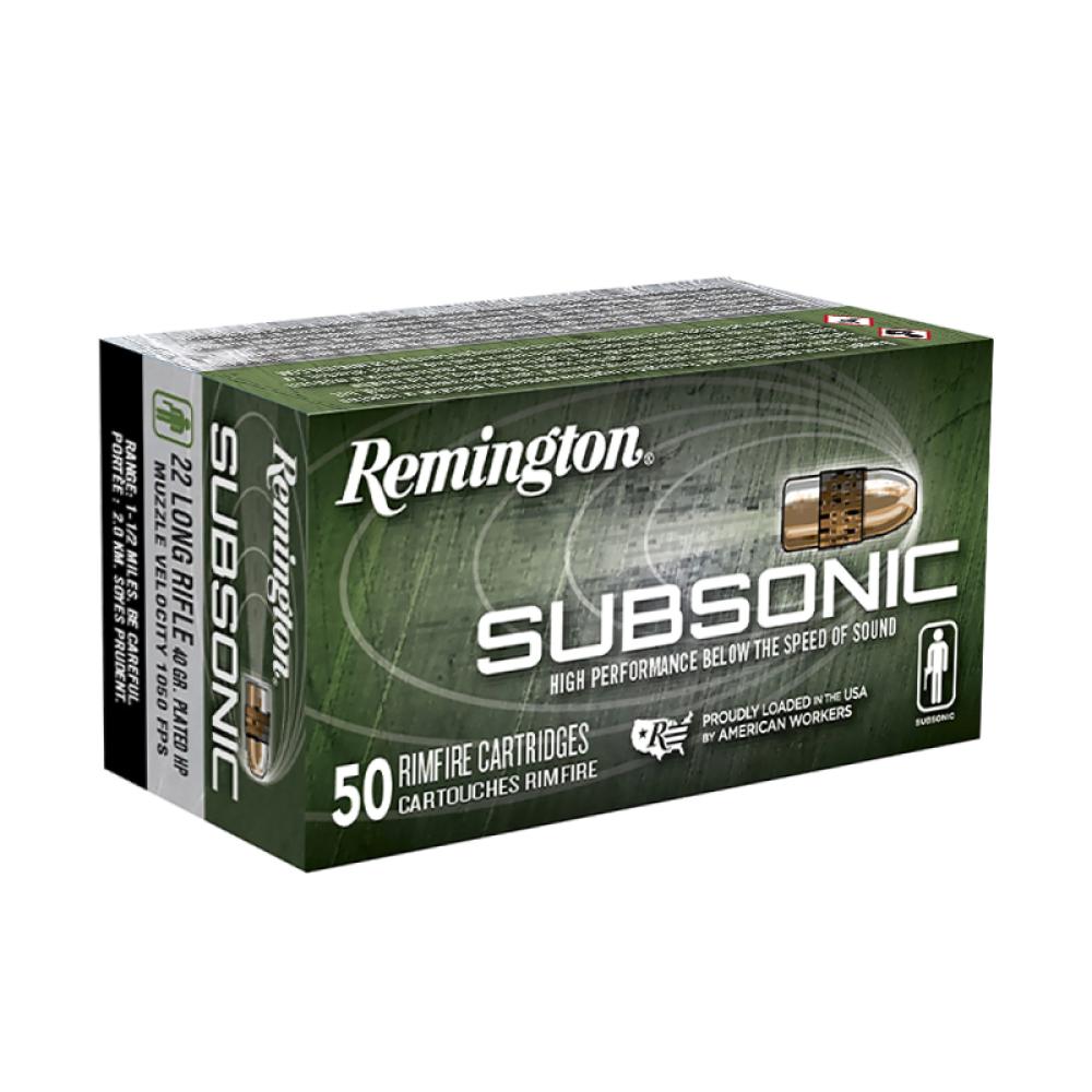 Remington Subsonic 22 LR Ammo 40 Gr Copper Plated Low Velocity