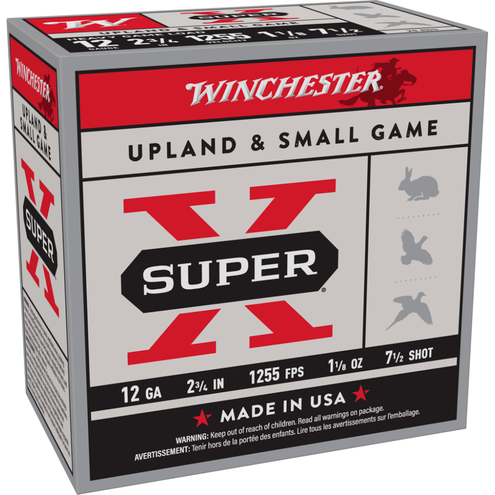 WINCHESTER 12 GA 2-3/4" #7.5 SUPER-X UPLAND HEAVY GAME 1-1/8 OZ