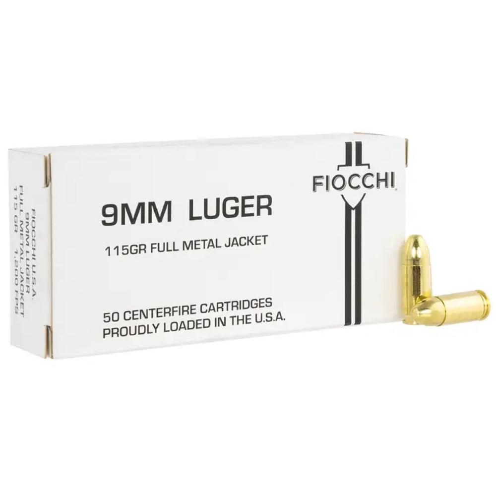 FIOCCHI  9MM 115 FMJ WHITE BOX 50/20
