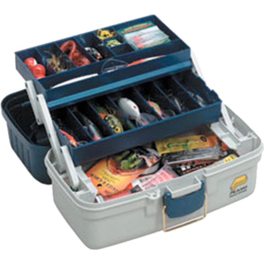 PLANO 2-TRAY TACKLE BOX 15 x 8.25 x 8in BLUE/WHT