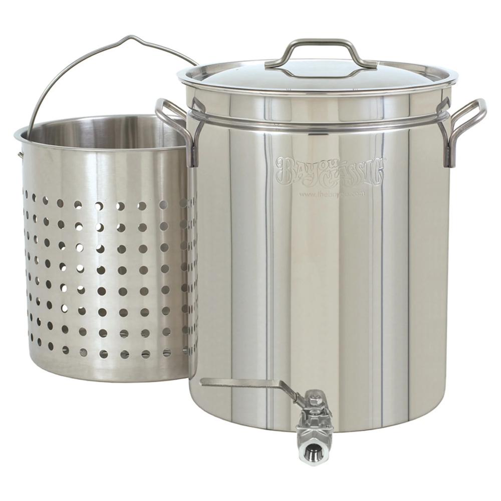 BAYOU CLASSIC 40-qt Stainless Bayou Boiler with Basket and Spigot