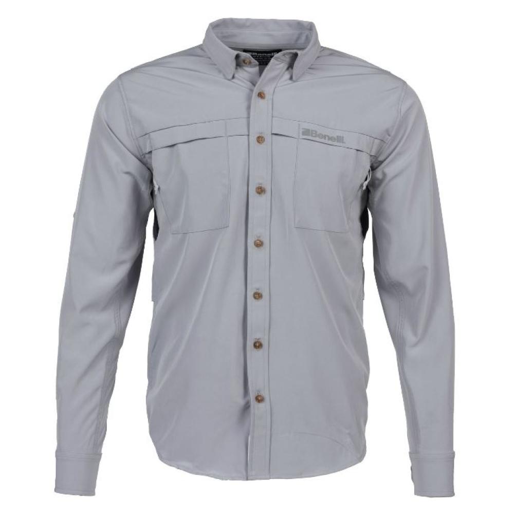 Benelli Long Sleeve Benelli Shooting Shirt, Light Gray