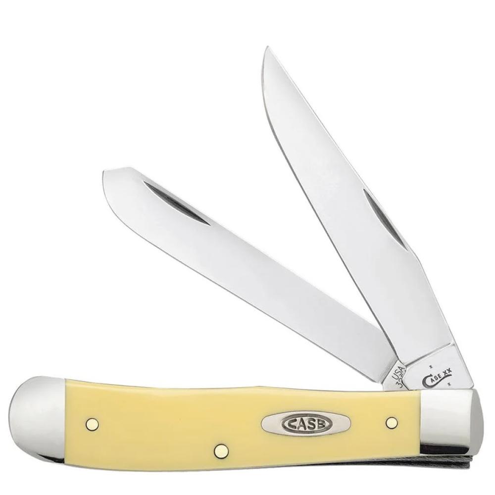 Case Trapper Pocket Knife 2 Blades 4.1" Yellow