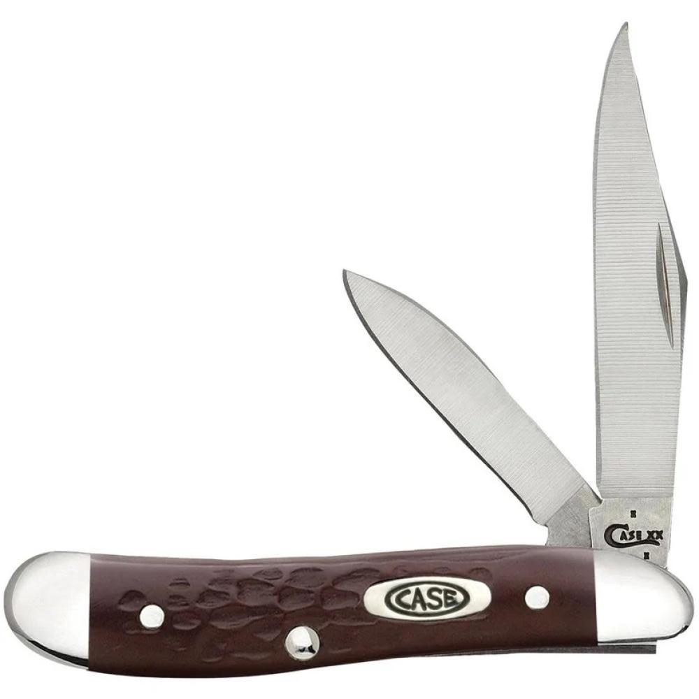 Case Peanut Pocket Knife 2 Blades 2.78" Brown Delrin