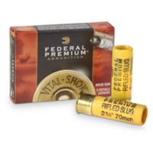 Federal PB203RS Premium Vital-Shok TruBall 20 Gauge 2.75 3/4 oz Rifled Slug Shot 5 Per Box/50 Cs