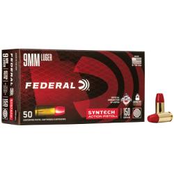 Federal AE9SJAP1 American Eagle Syntech Action Pistol 9mm Luger 150 gr Total Syntech Jacket Flat Nose (TSF) 50 Per Box/ 10 Cs