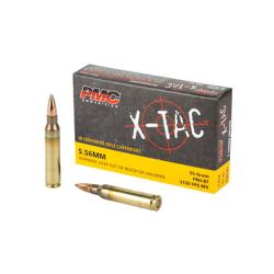 PMC 556X X-Tac Target 5.56x45mm NATO 55 gr, Full Metal Jacket Boat-Tail (FMJBT), 20 Per Box/ 50 Cs