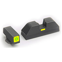 AmeriGlo GL615 CAP Sight Set for Glock  Black | Green Tritium with Lumigreen Outline Front Sight with Black LumiGreen Rear Sight