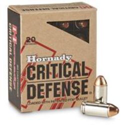 Hornady 91340 Critical Defense  40 S&W 165 gr Hornady Flex Tip eXpanding (FTX) 20 Per Box/ 10 Cs