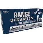 Fiocchi 9AP Range Dynamics  9mm Luger 115 gr Full Metal Jacket (FMJ) 50 Per Box/20 Cs