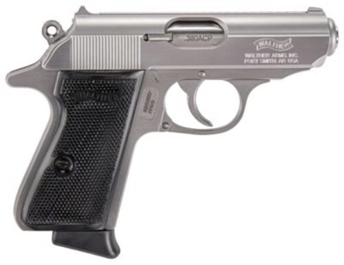 Walther Arms 4796004 PPK/S  380 ACP 7+1 3.30 Barrel, Stainless Zinc Alloy Frame With Beavertail, Zinc Alloy Serrated Slide, Extended Grip, Manual Safety